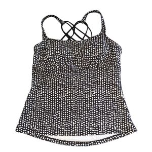 Tankini Top Black and White Size Medium